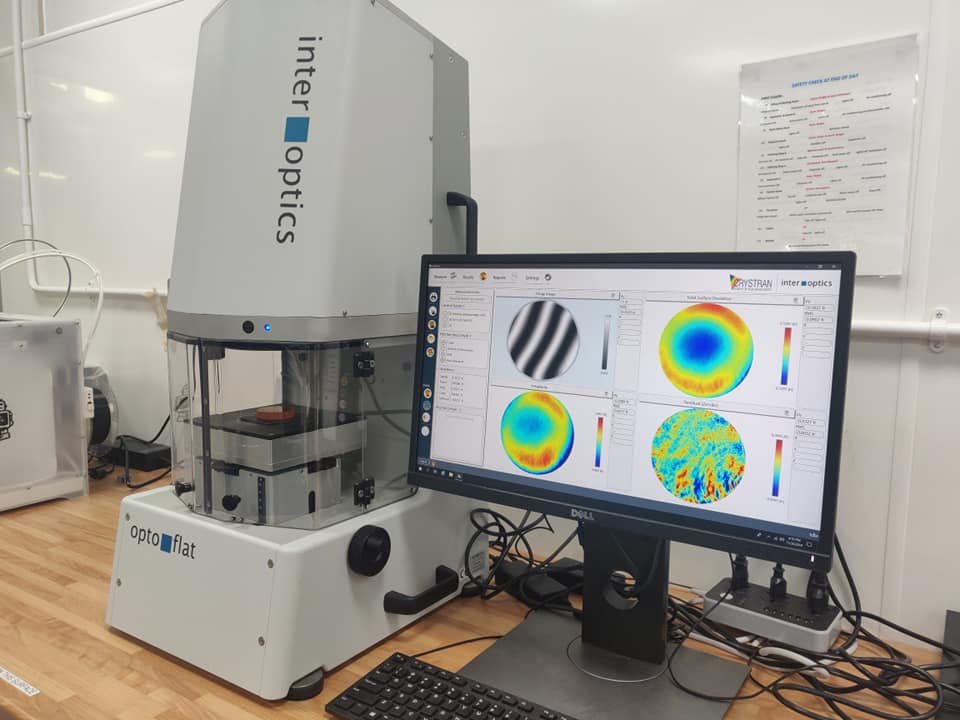 Interferometer used for measuring high level of flatness at Crystran. 